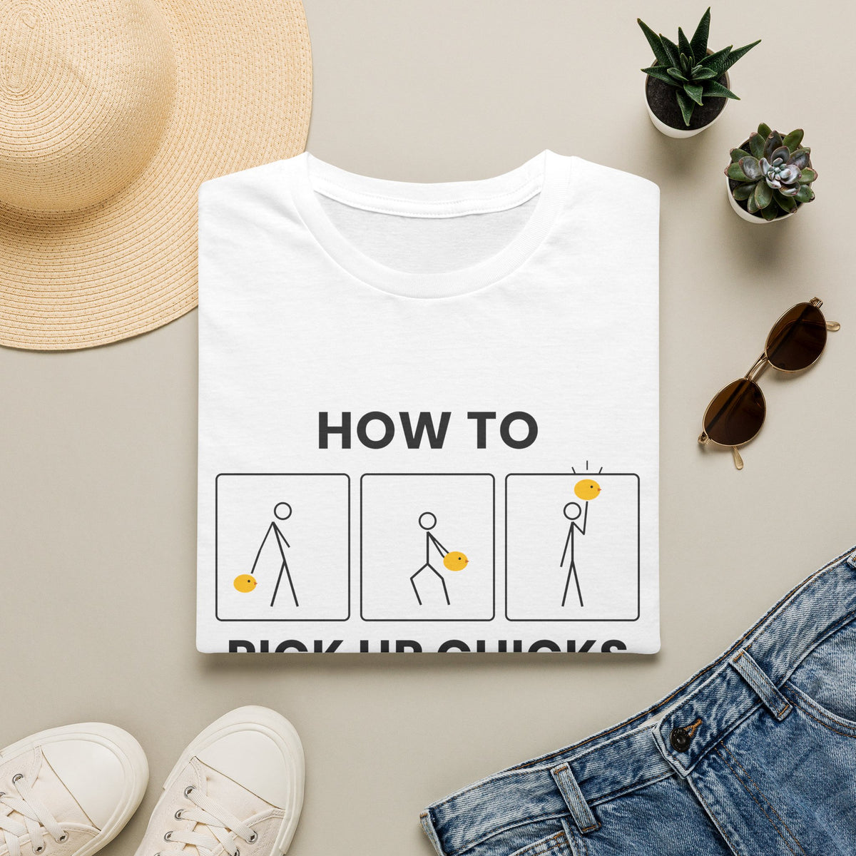 Copy of How To Pick Up Chicks T-Shirt — Funny Chick Pickup Graphic Tee