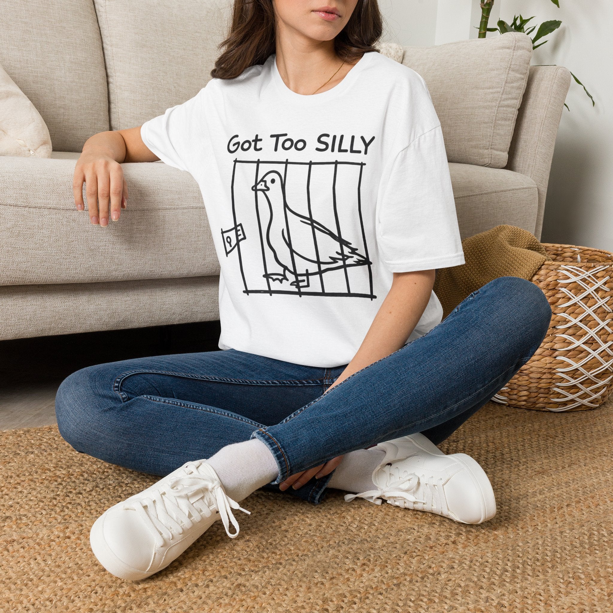 Copy of Got Too Silly Pigeon T-Shirt | Funny Bird Cage Illustration